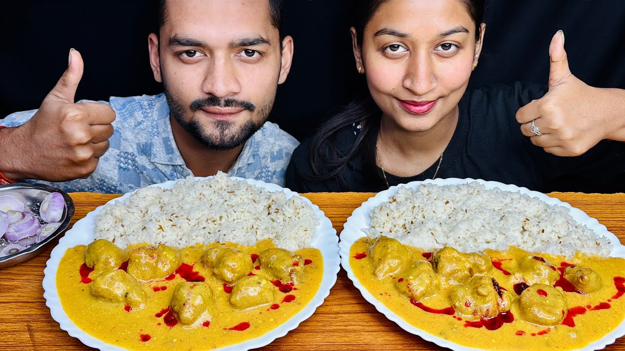 EATING KADI PAKODA,JEERA RICE,ALOO DUM SALAD,KADI SAMOSA MUKBANG|KADI PAKORA EATING CHALLENGEFOOD