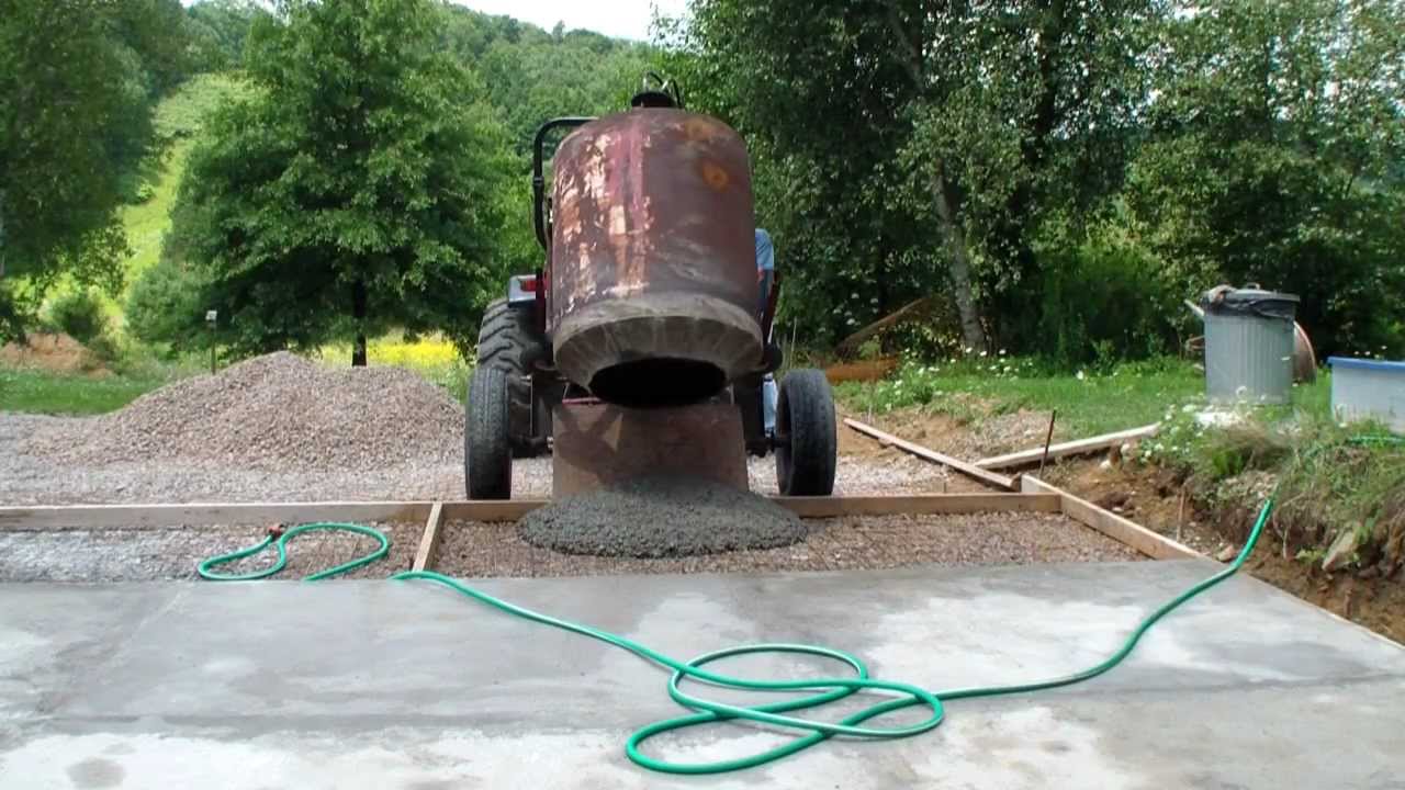 Pouring cement driveway