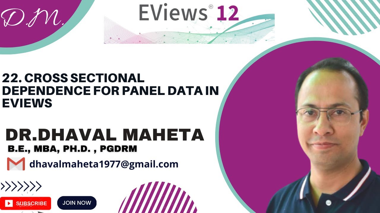 22. Cross Sectional Dependence-Second Generation-Unit Root Test using Eviews|| Dr. Dhaval Maheta