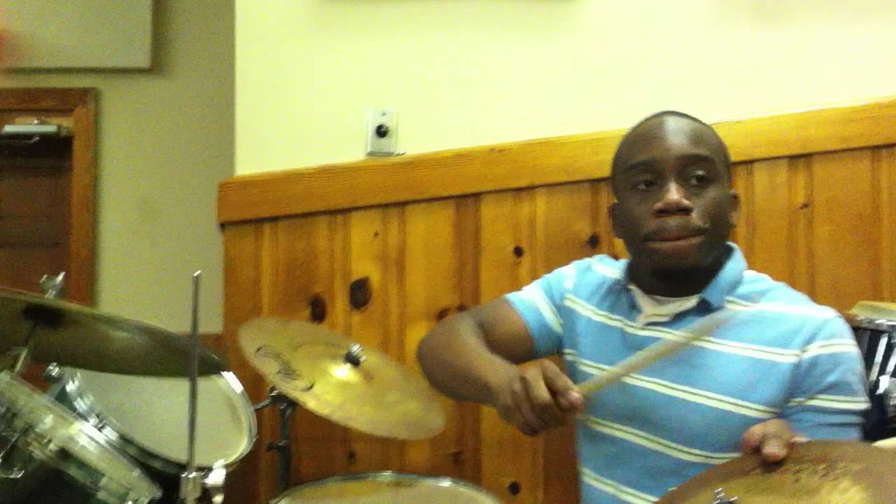 Drummer at Leglise playing Konpa