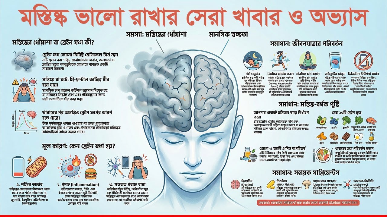 মস্তিষ্ক ভালো রাখার সেরা খাবার ও অভ্যাস | Brain Health Bangla