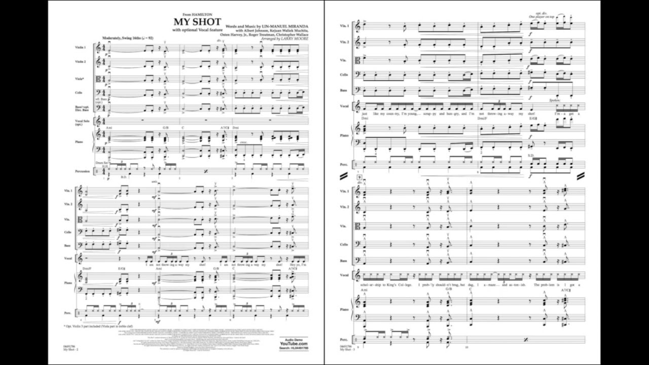 My Shot (from Hamilton) by Lin-Manuel Miranda/arr. Larry Moore