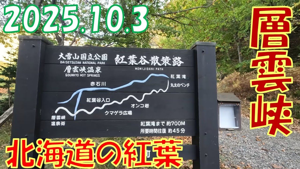 【2025.10.3北海道の紅葉】層雲峡の紅葉谷散策道に行ってみた