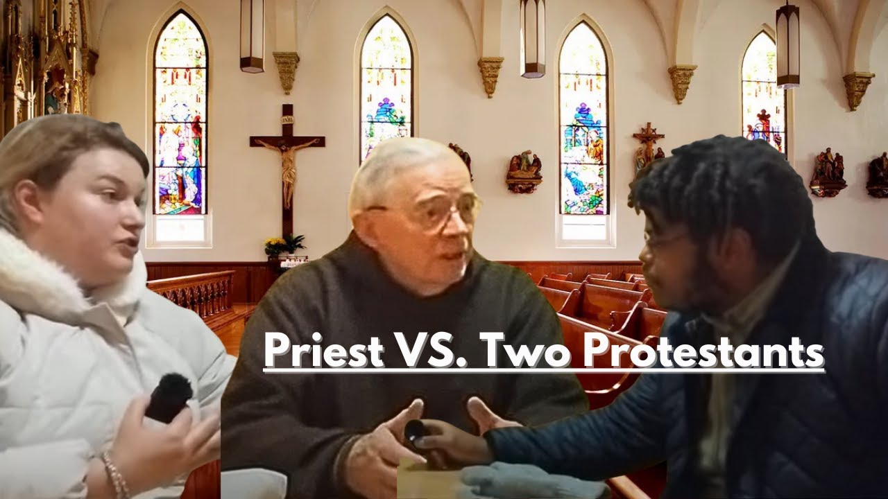Franciscan Priest Gets Grilled By Two Protestants After Holy Mass