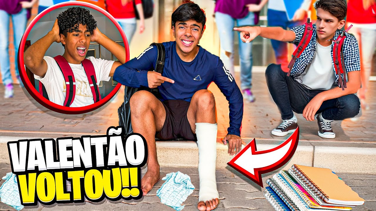 O VALENTÃO DA ESCOLA CHUTOU O PÉ MACHUCADO DO ESTEVÃO! *olha o qua aconteceu