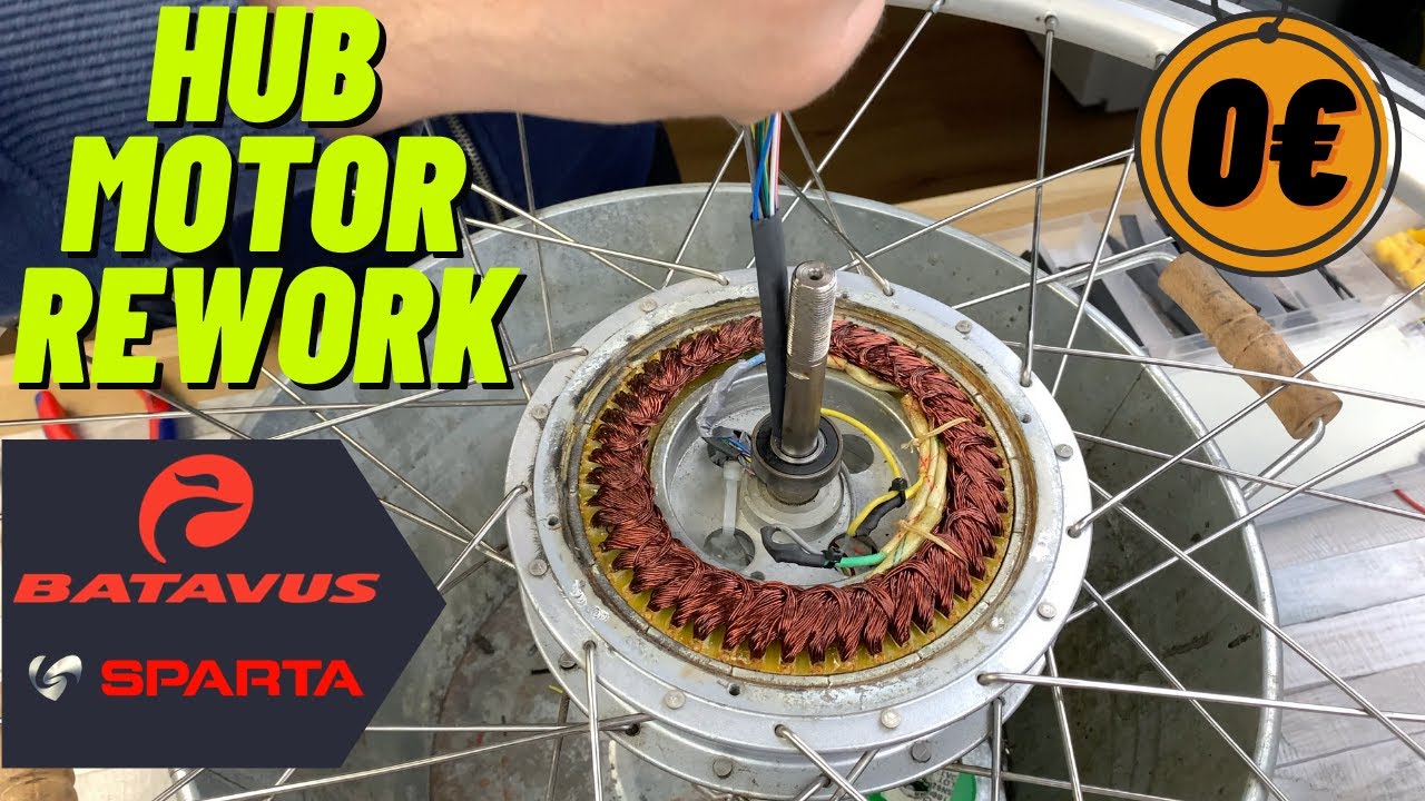Sparta/Batavus Hub motor rework to use standard battery/motor controller.