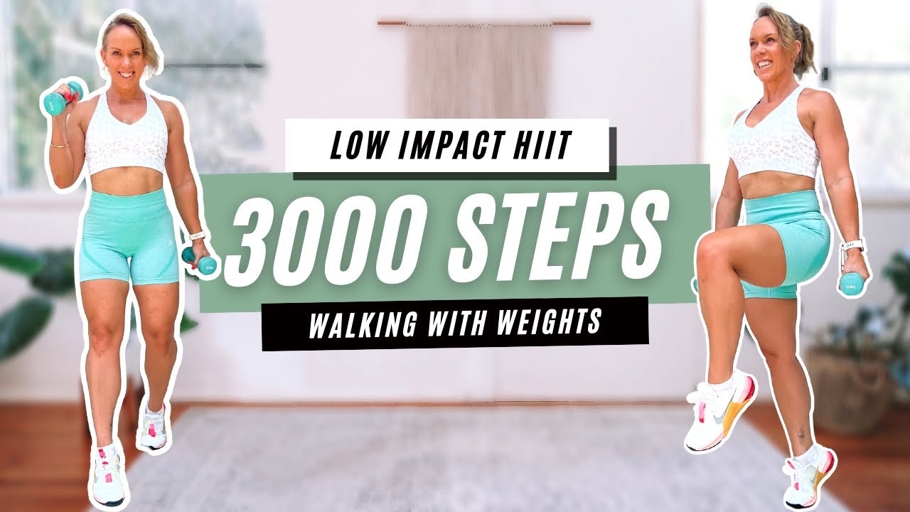 30 MIN Low Impact HIIT Walk with Weights | 3000 Steps Workout