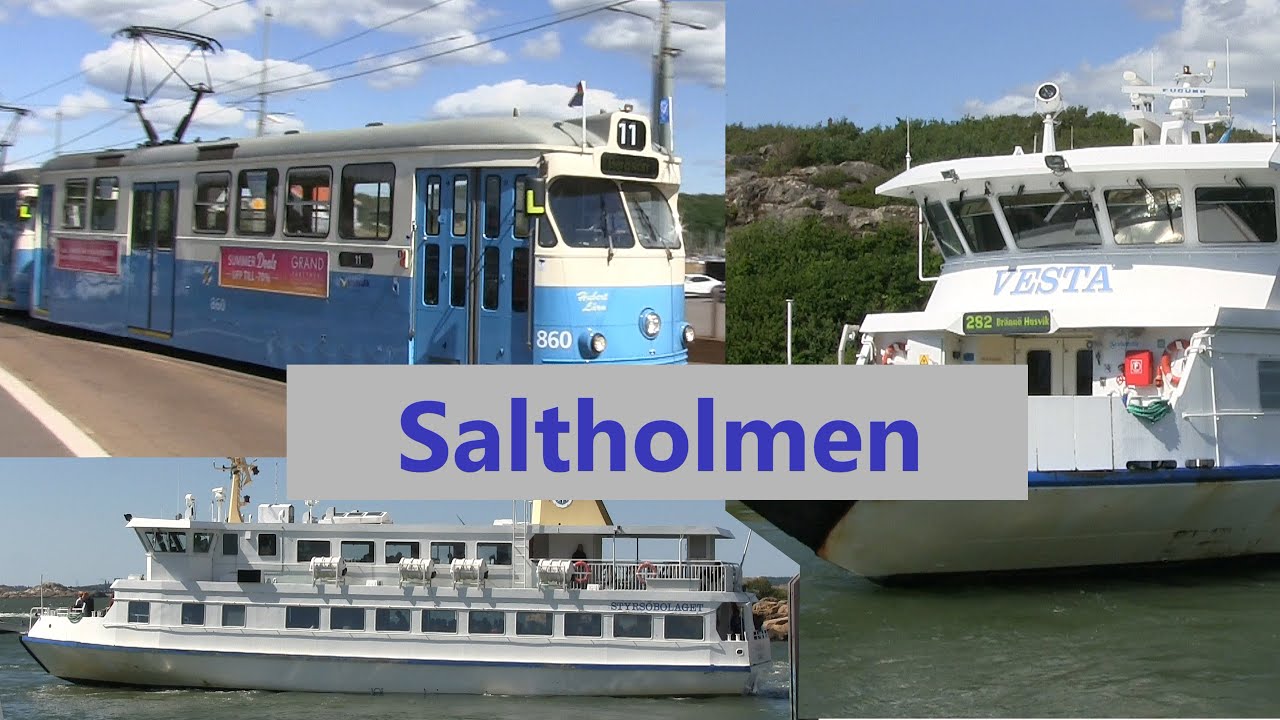 Saltholmen Spårvagnar skärgårdsbåtar stadsbild i Göteborg.