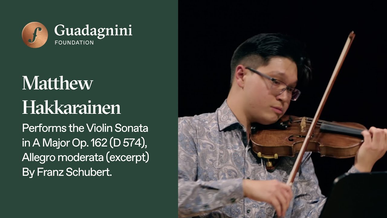 Matthew Hakkarainen Plays Violin Sonata A Major Op. 162 (D 574), Allegro moderata By Franz Schubert.