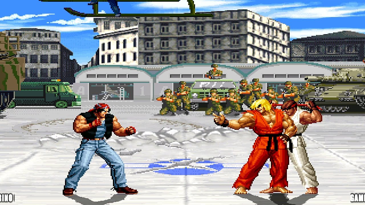 NUCLEAR RALF VS RYU/KEN! INSANE FIGHT KOF STYLE!