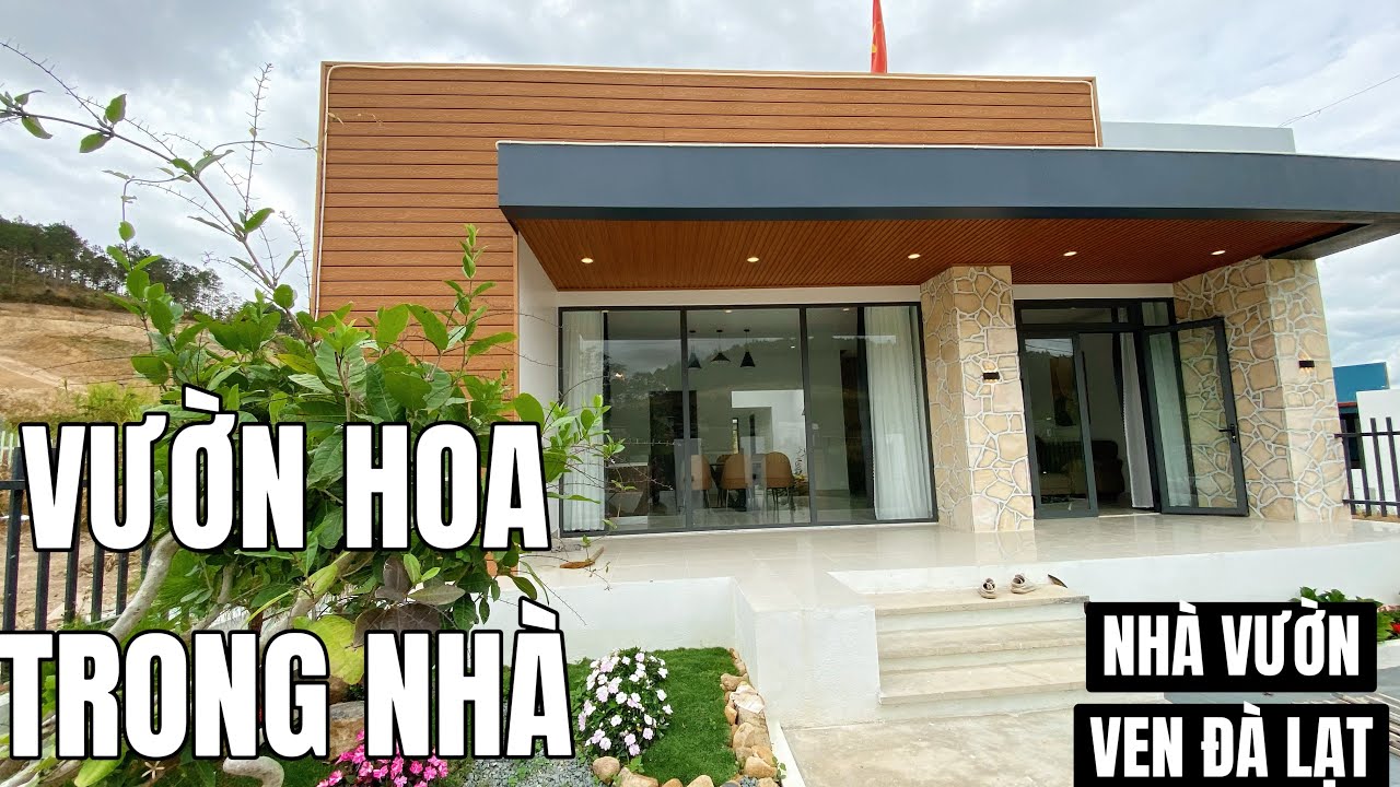 Nhà vườn Full nội thất|| Căn nhà nghỉ dưỡng thiết kế vườn hoa trong nhà ven Đà Lạt