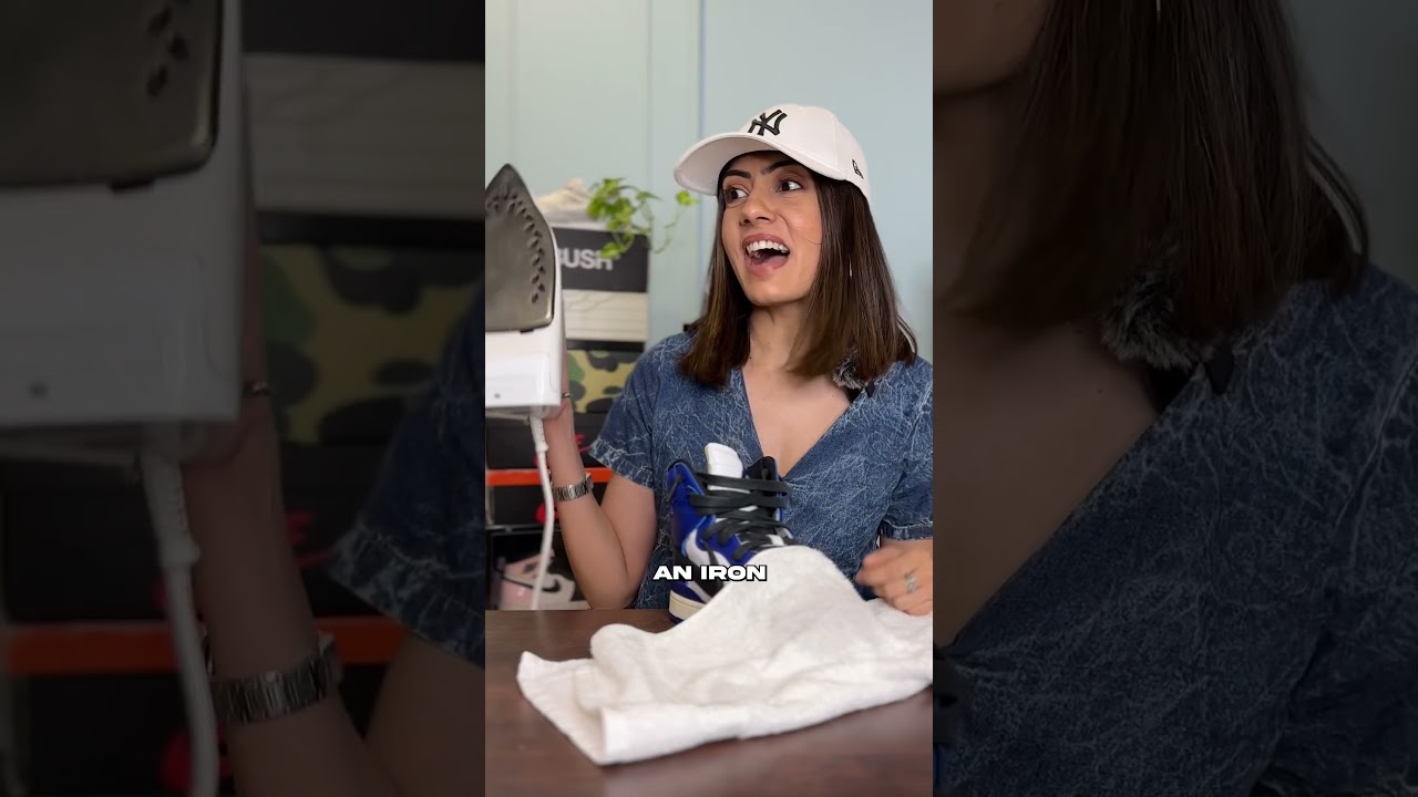 How to remove creases from sneakers ! #hack #sneakers