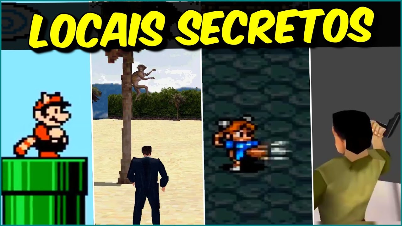 1 Hora de LOCAIS SECRETOS DOS GAMES - fases, warp zones, easter eggs fora do mapa e outros...