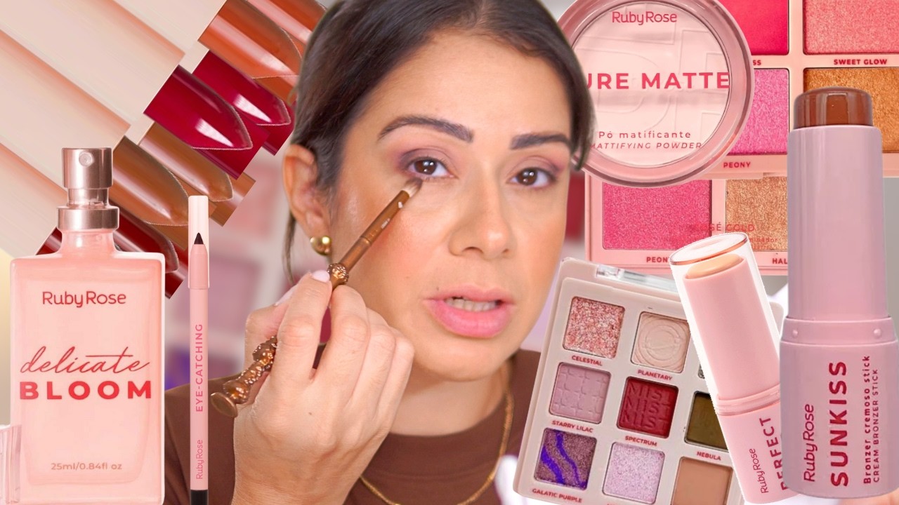 LINHA ROSA RUBY ROSE | PERFUME, PRIMER , PALETA E BATONS