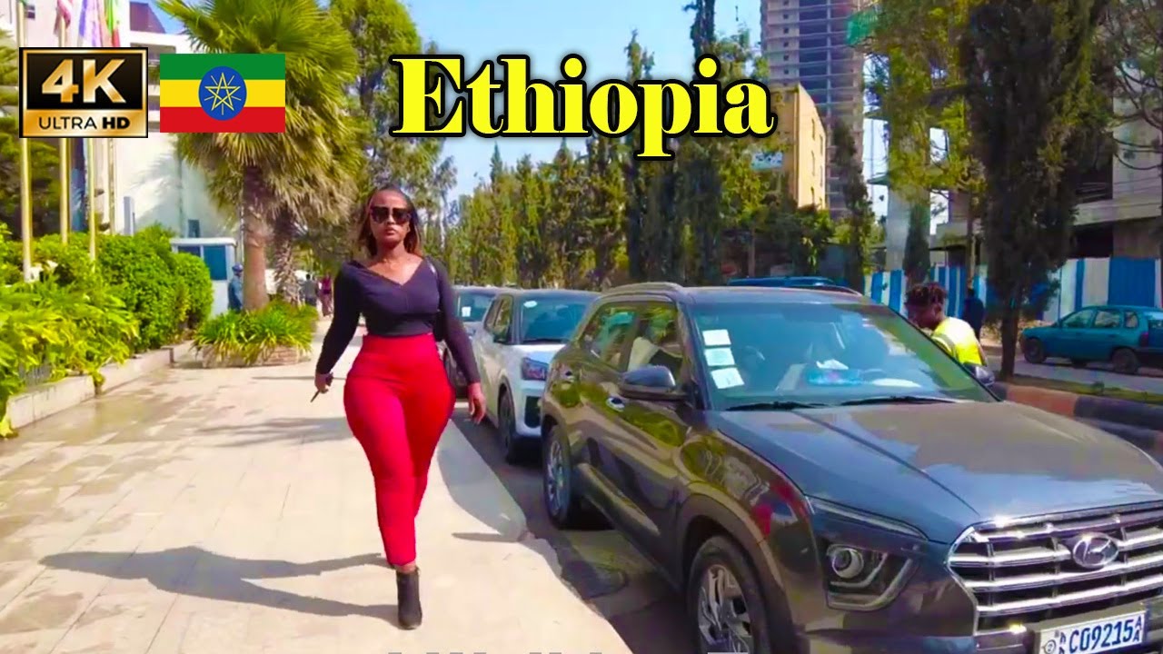 ፏ እያለች ካለችው ካዛንቺስ - አዋሬ Addis Ababa Walking Tour (545)  🇪🇹, Kazanchis-Aware [4K HDR]