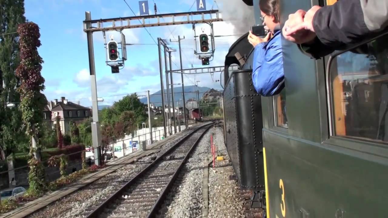 Mit dem Dampfzug von Neuchatel  Val de Travers bis les Verrières