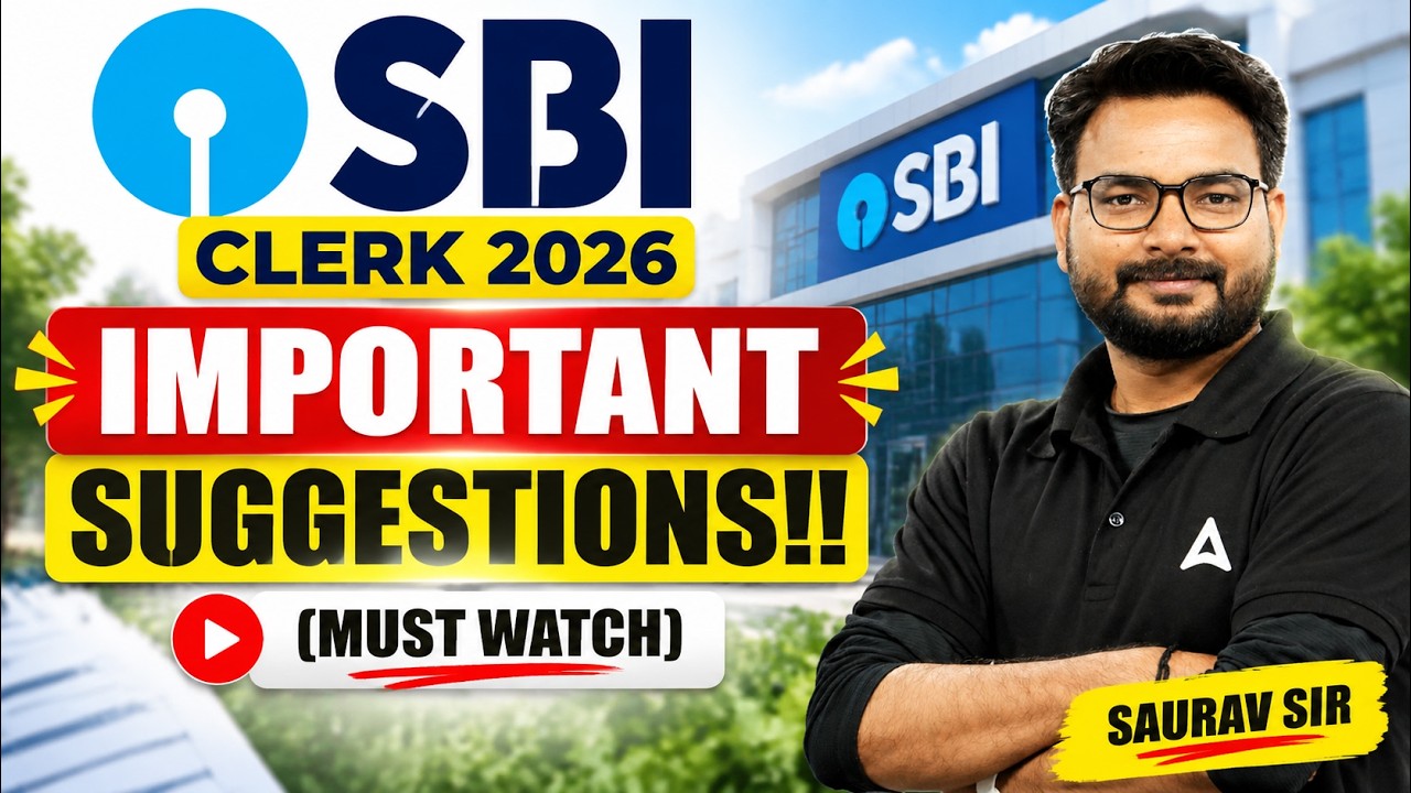 SBI Clerk 2026 | Important Suggestions Before Exam | Must Watch Strategy by Saurav Sir