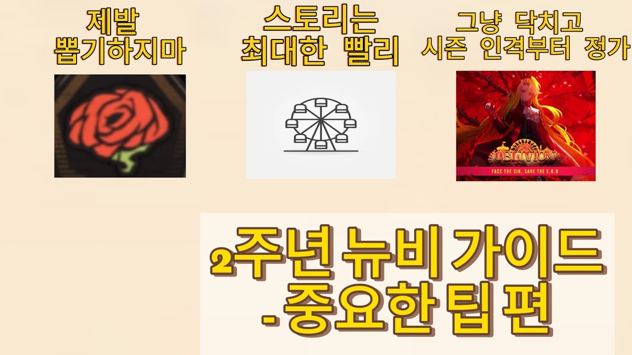 [림버스 컴퍼니] 1달차 뉴비가 만든 2주년 뉴비를 위한 뉴비 가이드 - 중요한 팁편