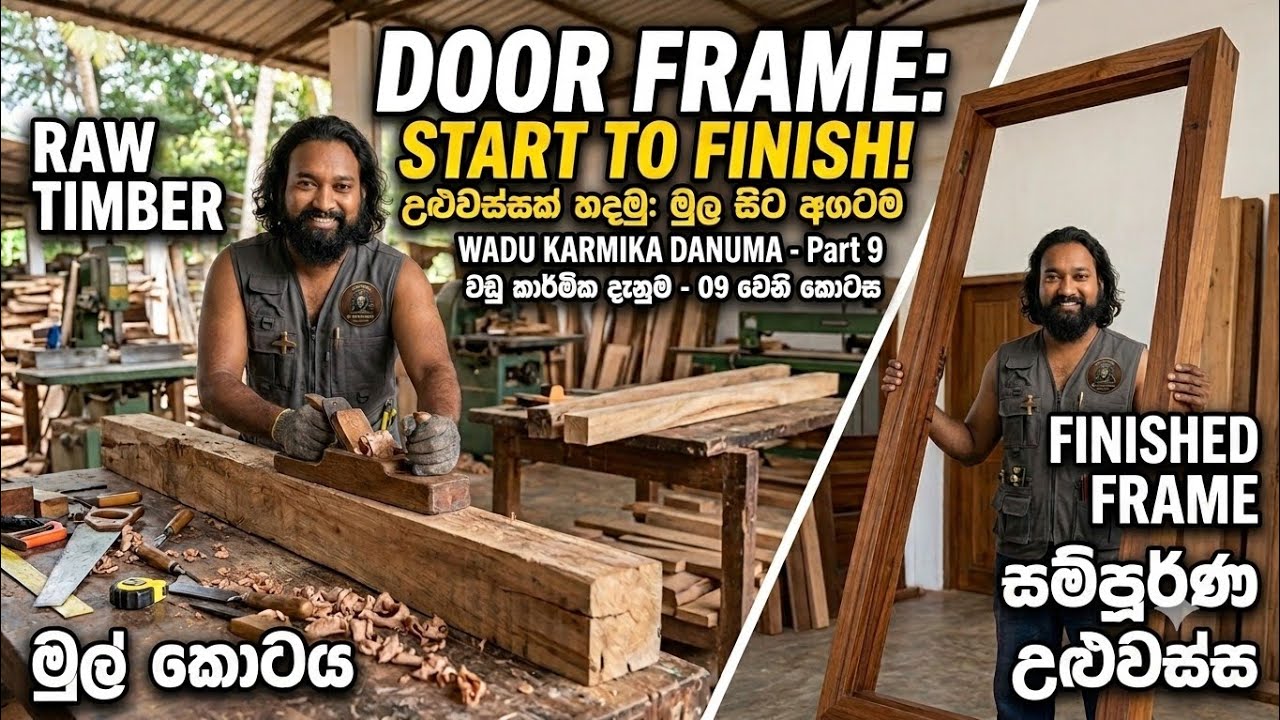 how to make a door frame correctly. sinhala. wadu karmika danuma. SL thusitha bro