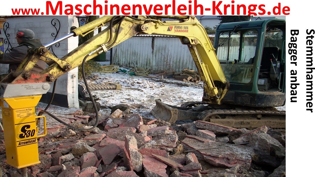 miet bagger mit Stemmhammer K&ouml;ln Bonn mietpark Krings Abbruchhammer
