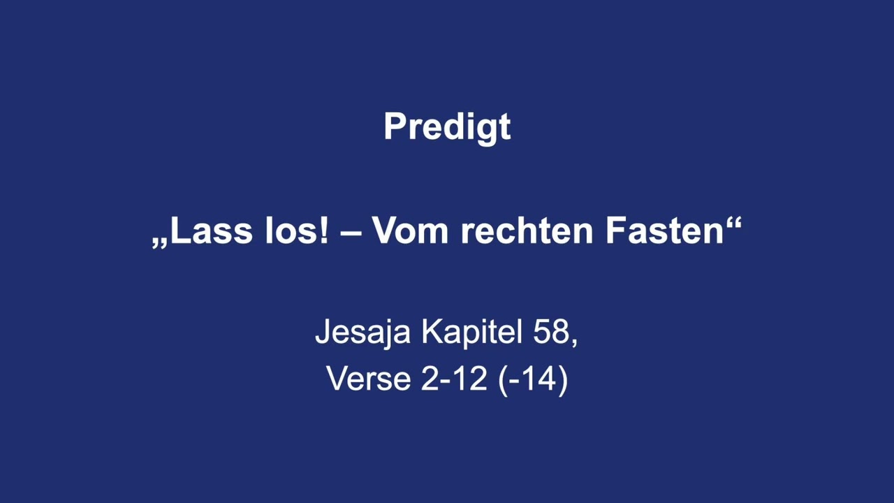 Lass los!   Vom rechten Fasten