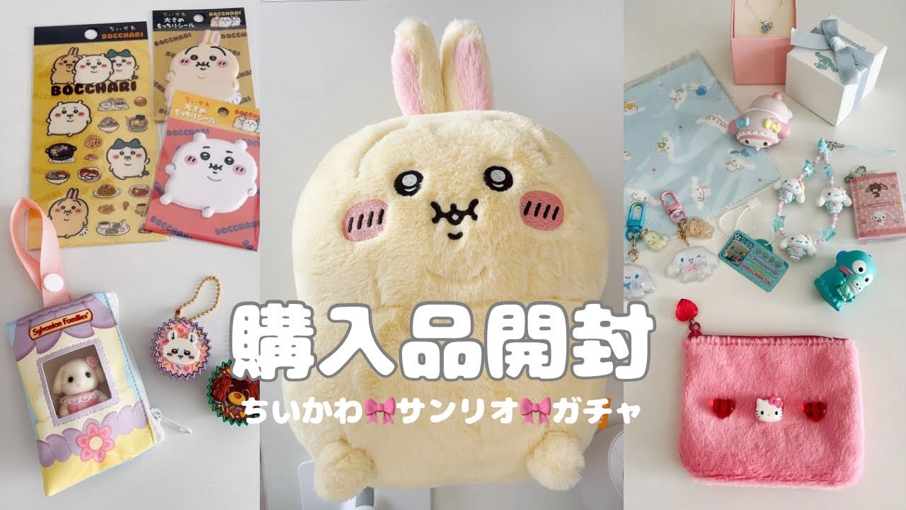 ［開封vlog］ちいかわぼっちゃり🍚｜サンリオ購入品🎀｜ガチャガチャ🌟