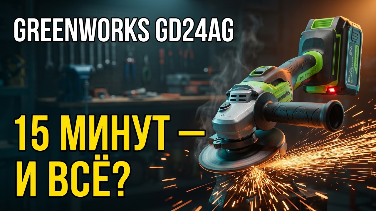 УШМ Greenworks GD24AG 24V: 15 Минут И Аккумулятор Сдох &mdash; Решение