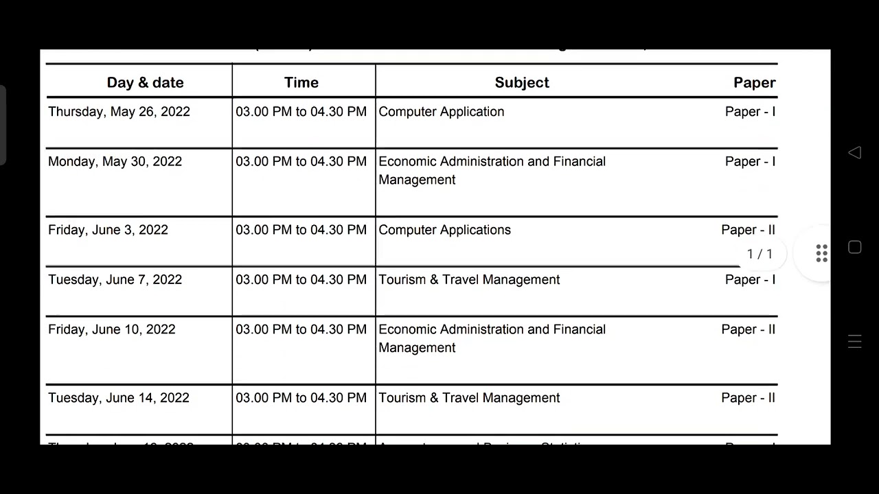 #MGSU B.Com. 3rd year time table 2022 ||