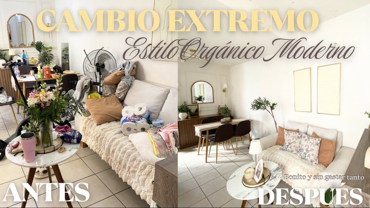 CAMBIO EXTREMO EN MI SALA Y COMEDOR 🪞✨🤍| Casa de revista con muy poco presupuesto🧺