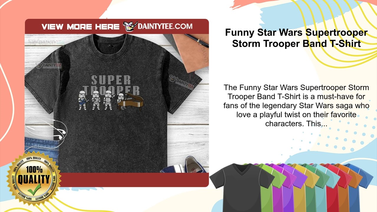 Funny Star Wars Supertrooper Storm Trooper Band T-Shirt