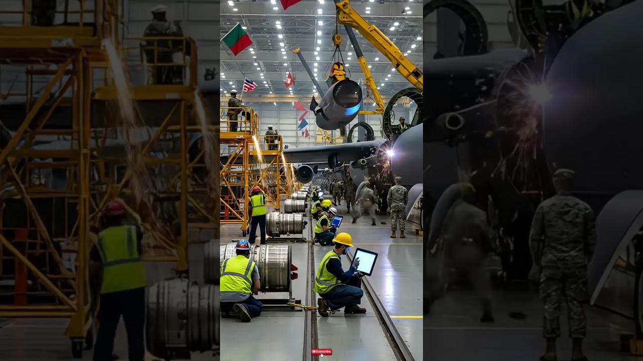 Aviation assembly line in action: military #shorts #aerospace #engineering #trendingnow #viralshorts