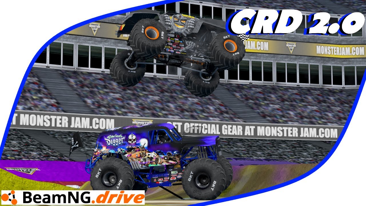BeamNG Monster Jam - 7 Truck Freestyle - Atlanta 2014