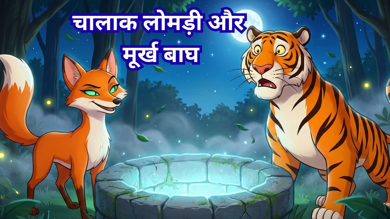 चालाक लोमड़ी और मूर्ख बाघ की कहानी | Hindi Moral Story | Hindi Cartoon Stories | #cartoon #story