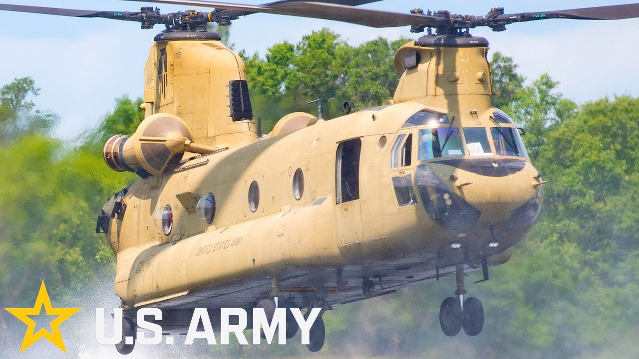 U.S. Army CH-47 Chinook helicopters during military exercises in Wisconsin.