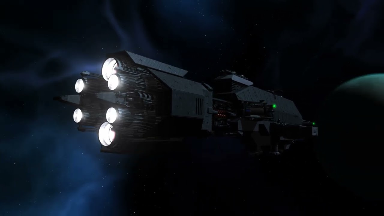 Massive Star Cruiser Flypast [Warlock From B5: Crusade]