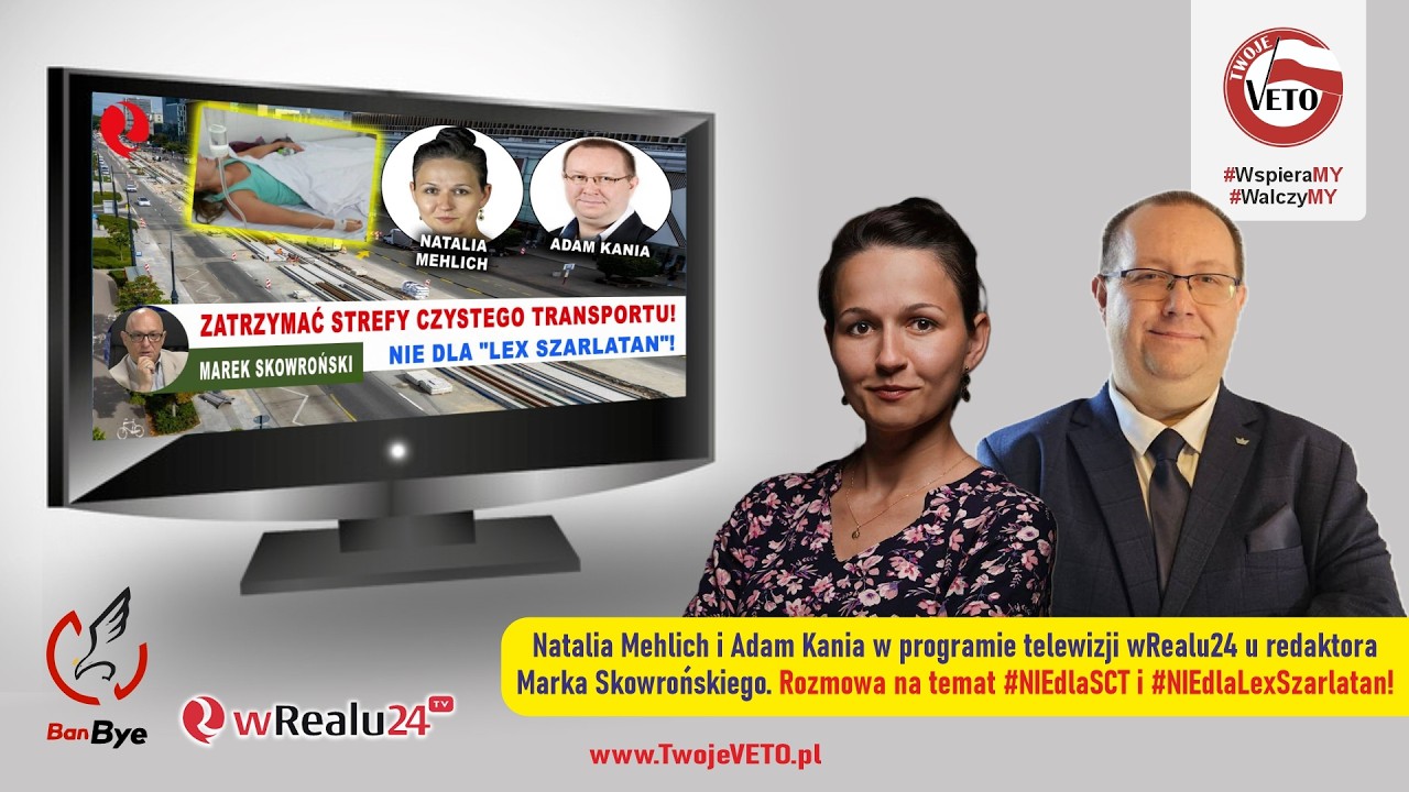 Zatrzymać SCT i Lex Szarlatan! Natalia Mehlich i Adam Kania w telewizji wRealu24 w Bez Retuszu.