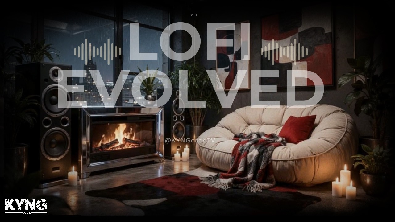 LOfi Peaceful Atmosphere, Calming Fireplace & Thunderstorm