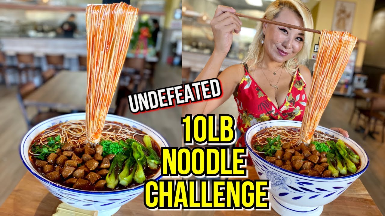 UNDEFEATED 10LB NOODLE CHALLENGE in LAS VEGAS!!! #RainaisCrazy Kung Fu Noodle