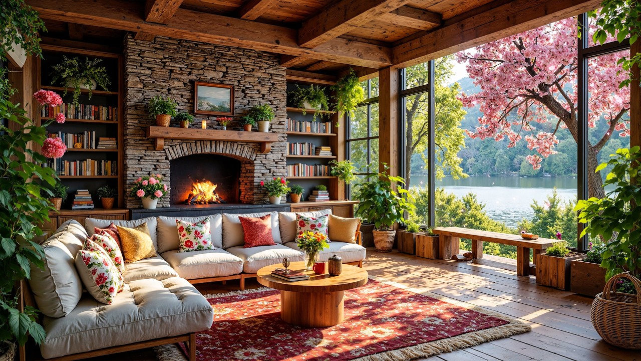 Spring Piano & Relax by the Fireplace – Cozy Music for Relaxation, Study, Relaxing, Meditation
