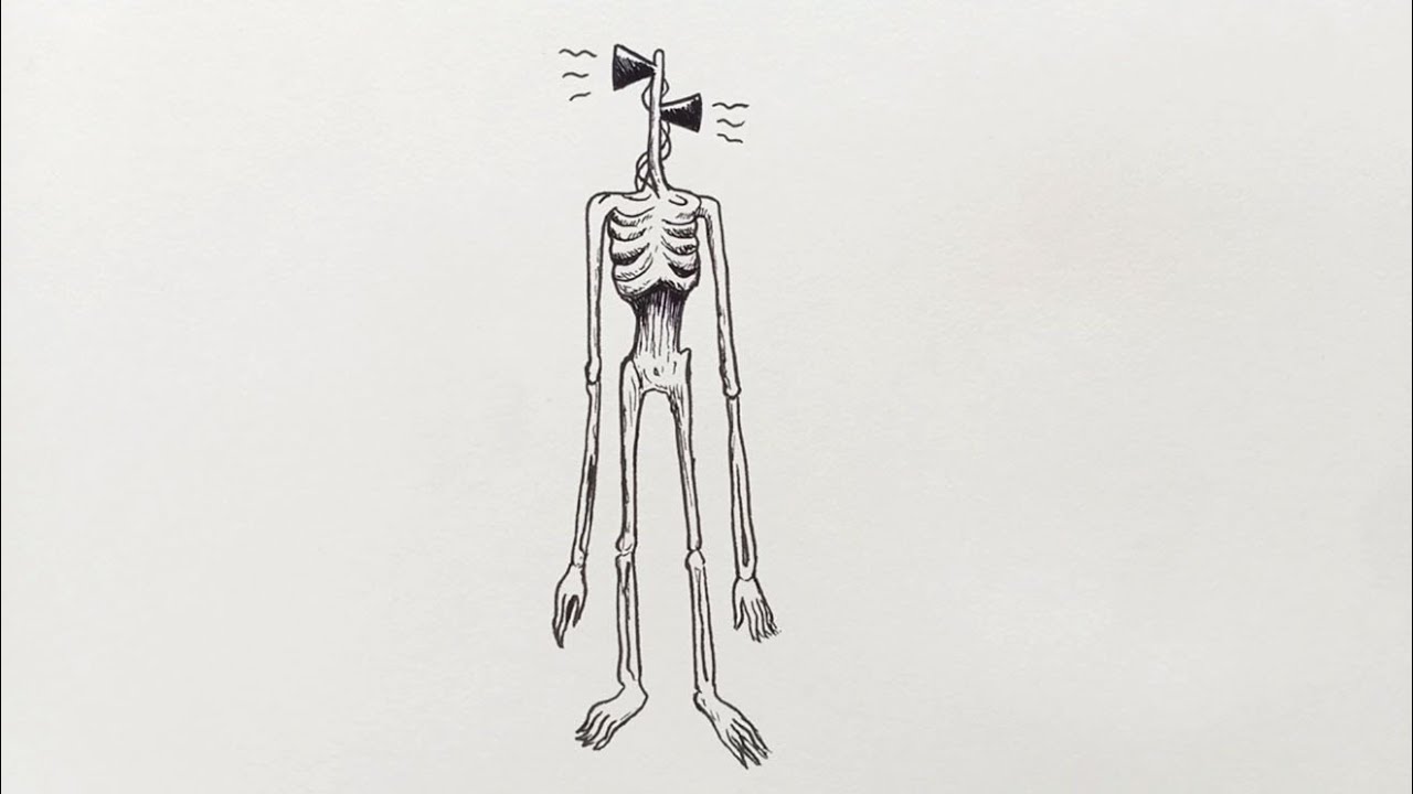 How to draw Siren Head step by step for beginner  - NYKM Drawing