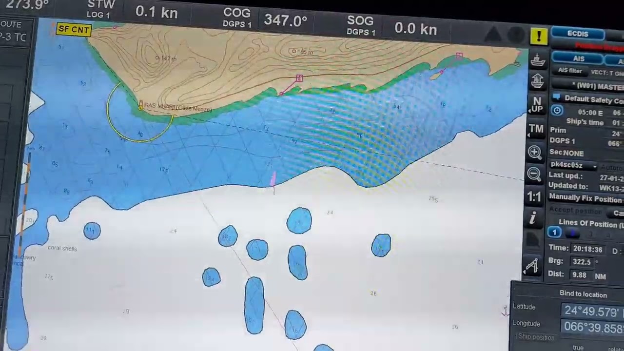 Transas ECDIS Manually fix position/Sunrise & sunset data.