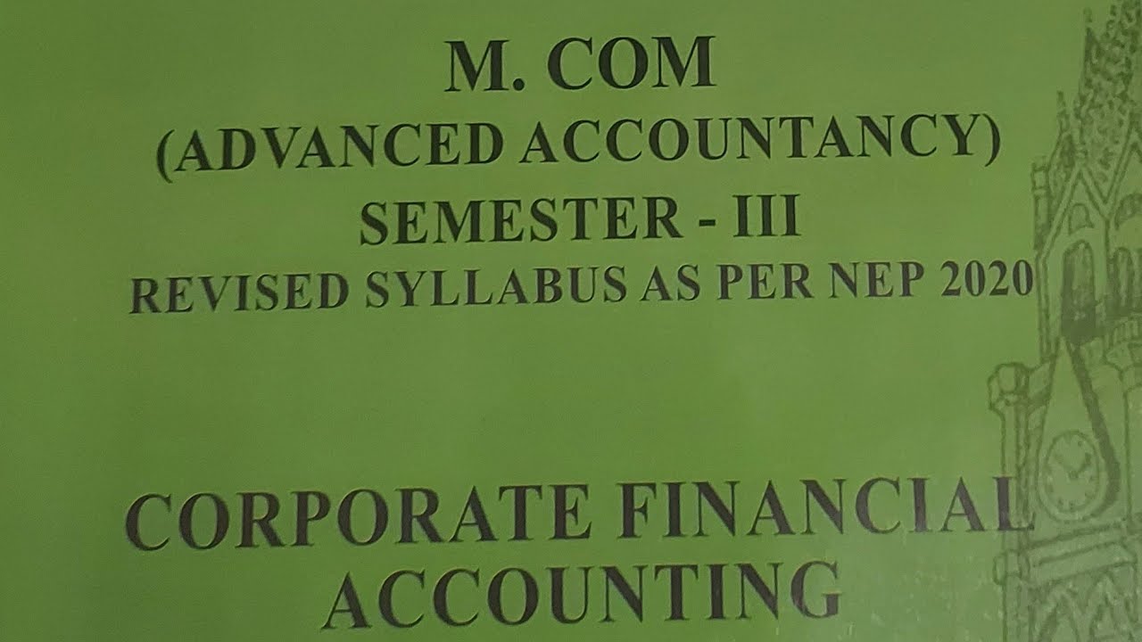 Corporate Financial Accounting |Mcom sem3 nep|Imp Question paper |Mumbai University Mcom |ARk sir