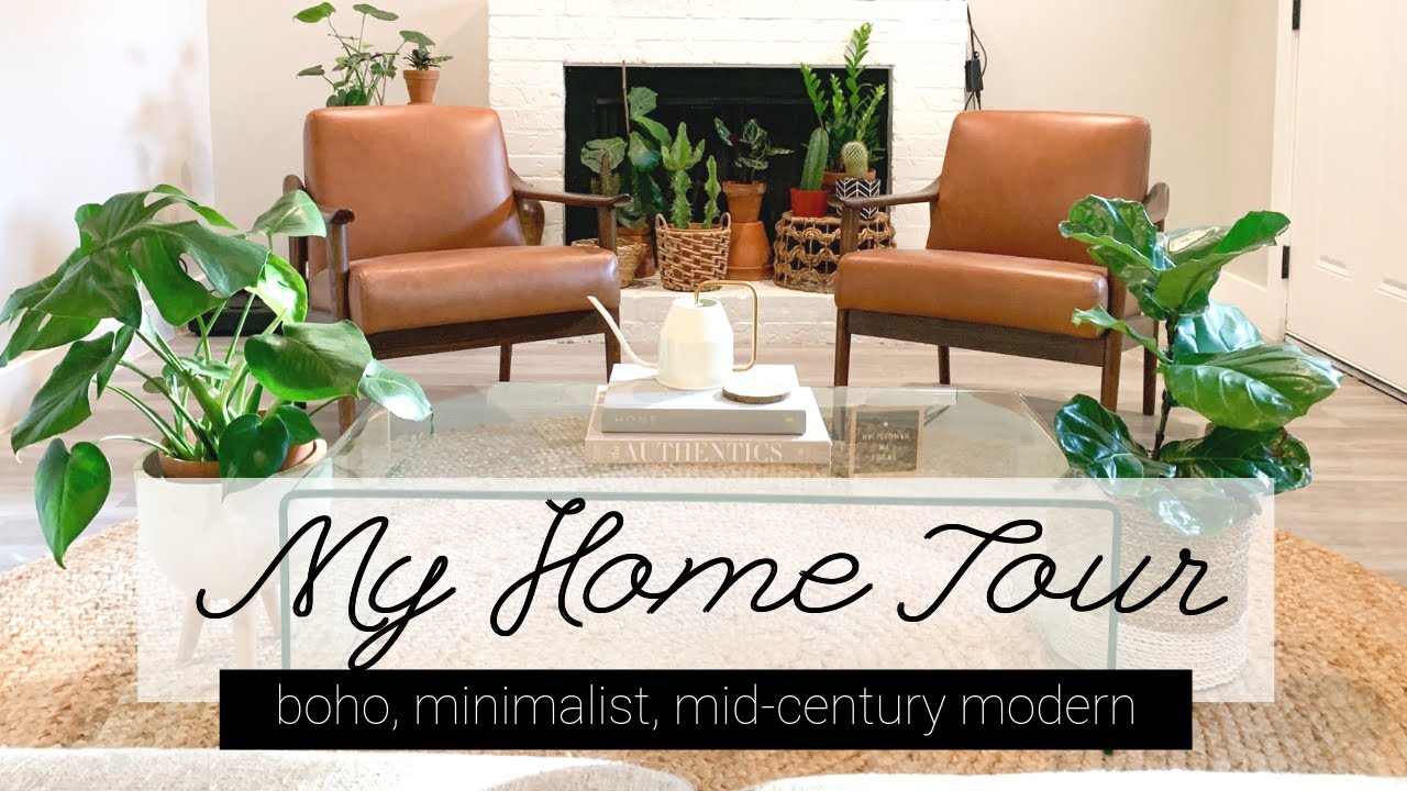 my home tour 2019 | boho, mid-century modern, minimalist & PLANTS!