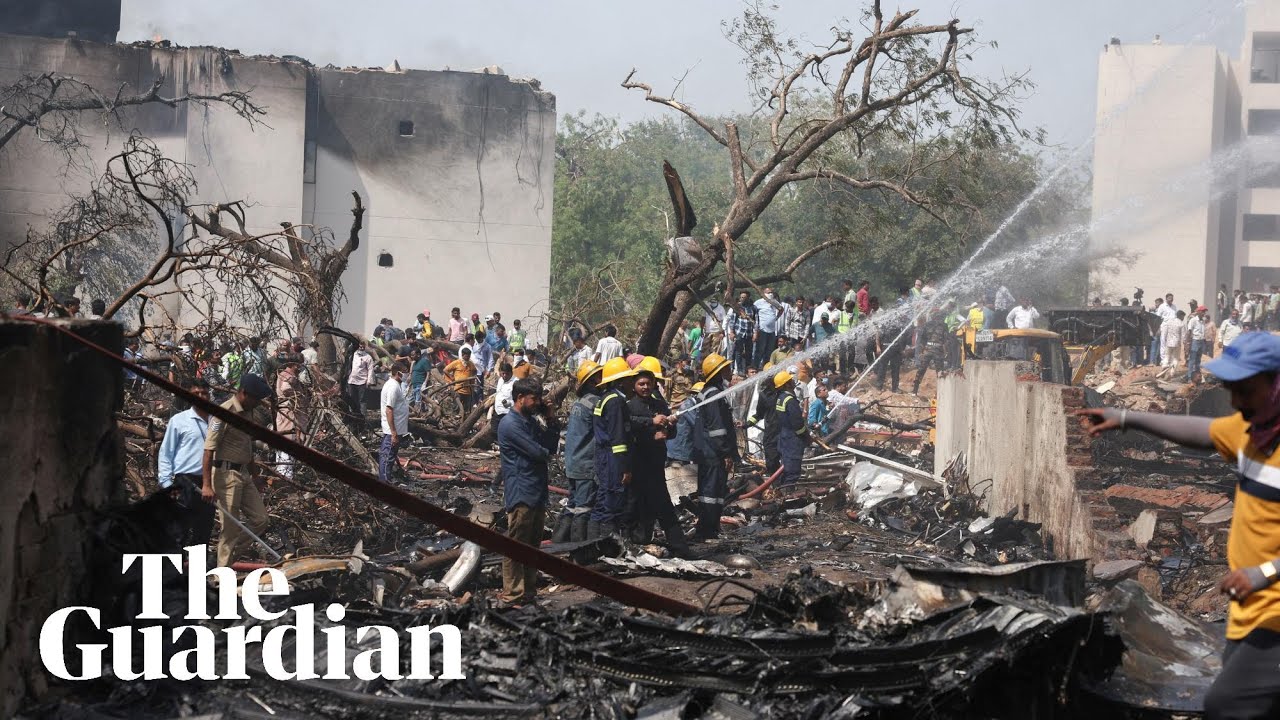 Footage shows aftermath at Air India flight 171 crash site