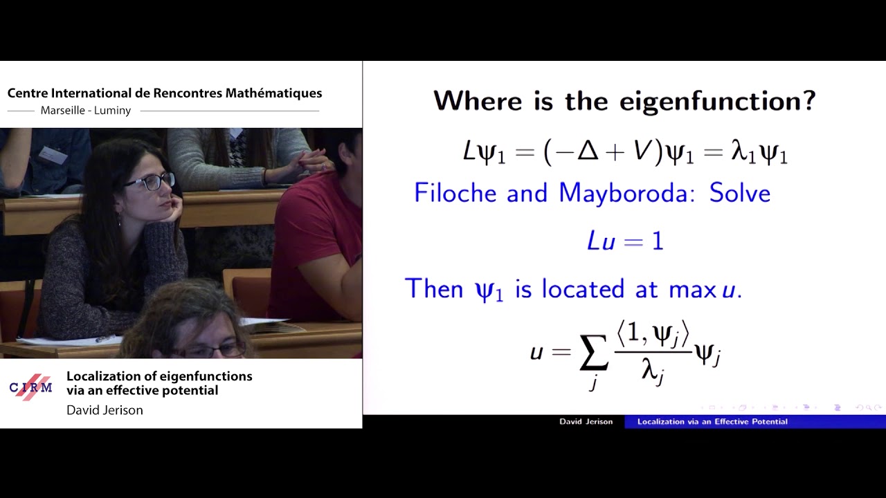 David Jerison: Localization of eigenfunctions via an effective potential