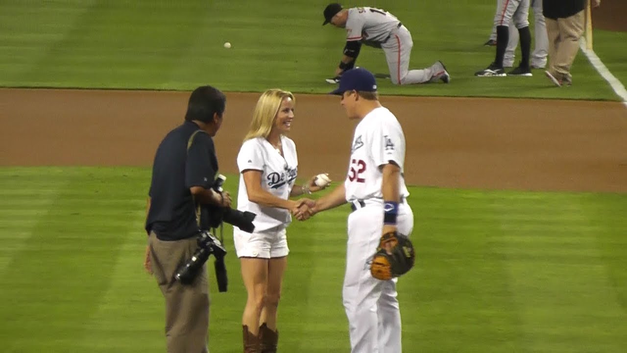 Jockey Chantal Sutherland First Pitch at Dodger Stadium on 10-1-12 - Won 2012 Hollywood Gold Cup