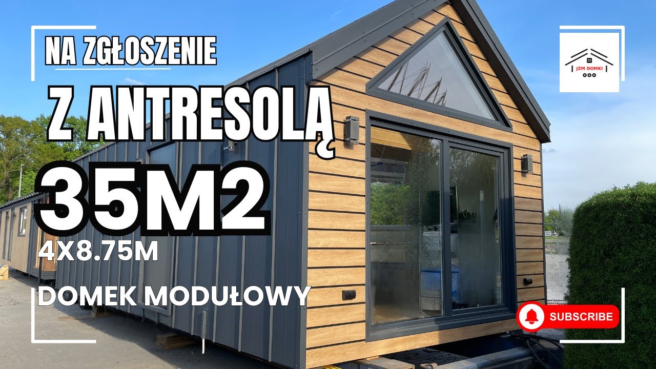 Nr 33 Dom Modułowy Atena  35m² z Antresolą | na Zgłoszenie Luksus i Pełne Wyposażenie | JZM DOMKI