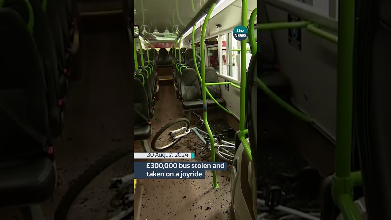&pound;300,000 bus stolen and taken on a joyride #itvnews #news #crime