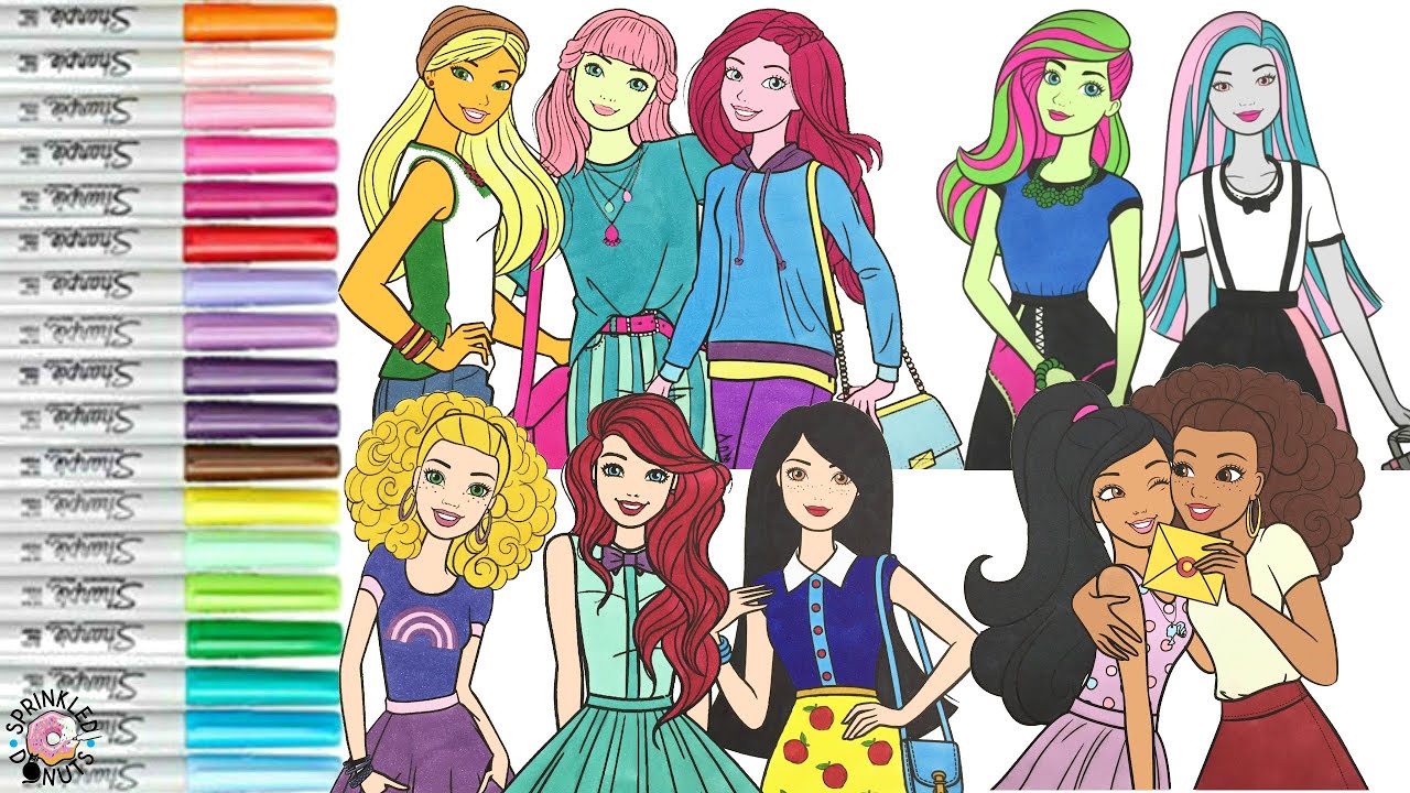 Barbie and Friends Makeover Coloring Book Compilation Encanto Disney Princess Monster High MLP