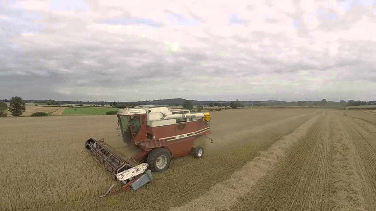 Harvest15: Laverda Combine harvesting winter Barley in Shropshire 2015